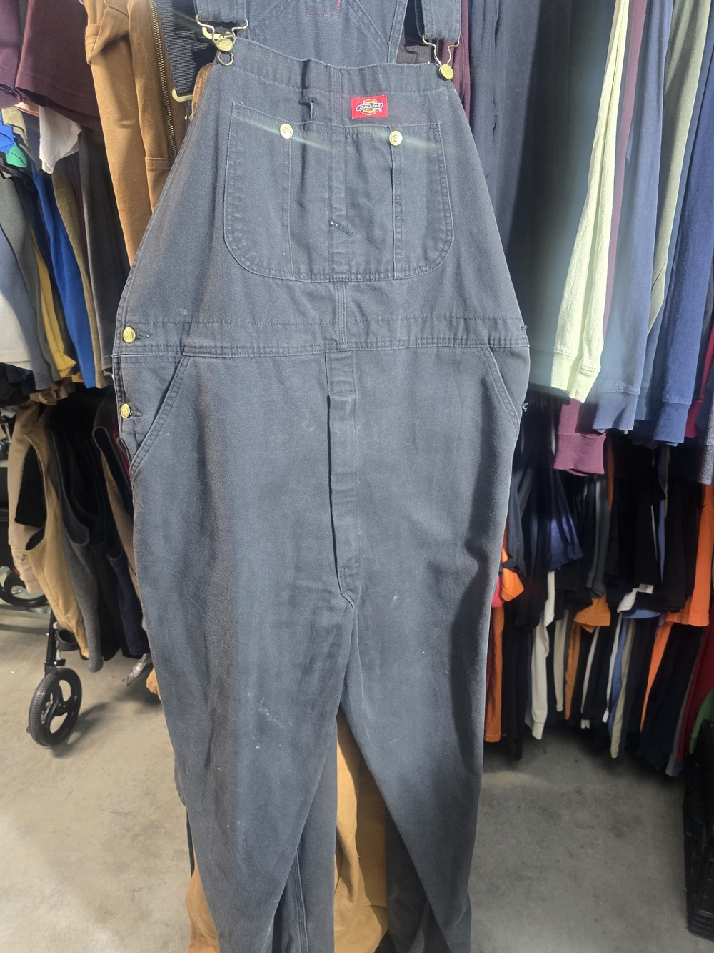 Dickies Navy Blue Men's Cargo Bib Overalls